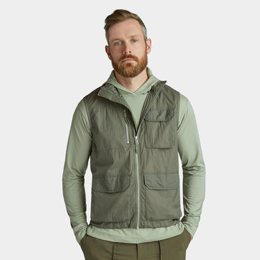 Royal Robbins Vest Outdoor Fishing Gray Khaki Multi Pockets Travel Men's  Size L