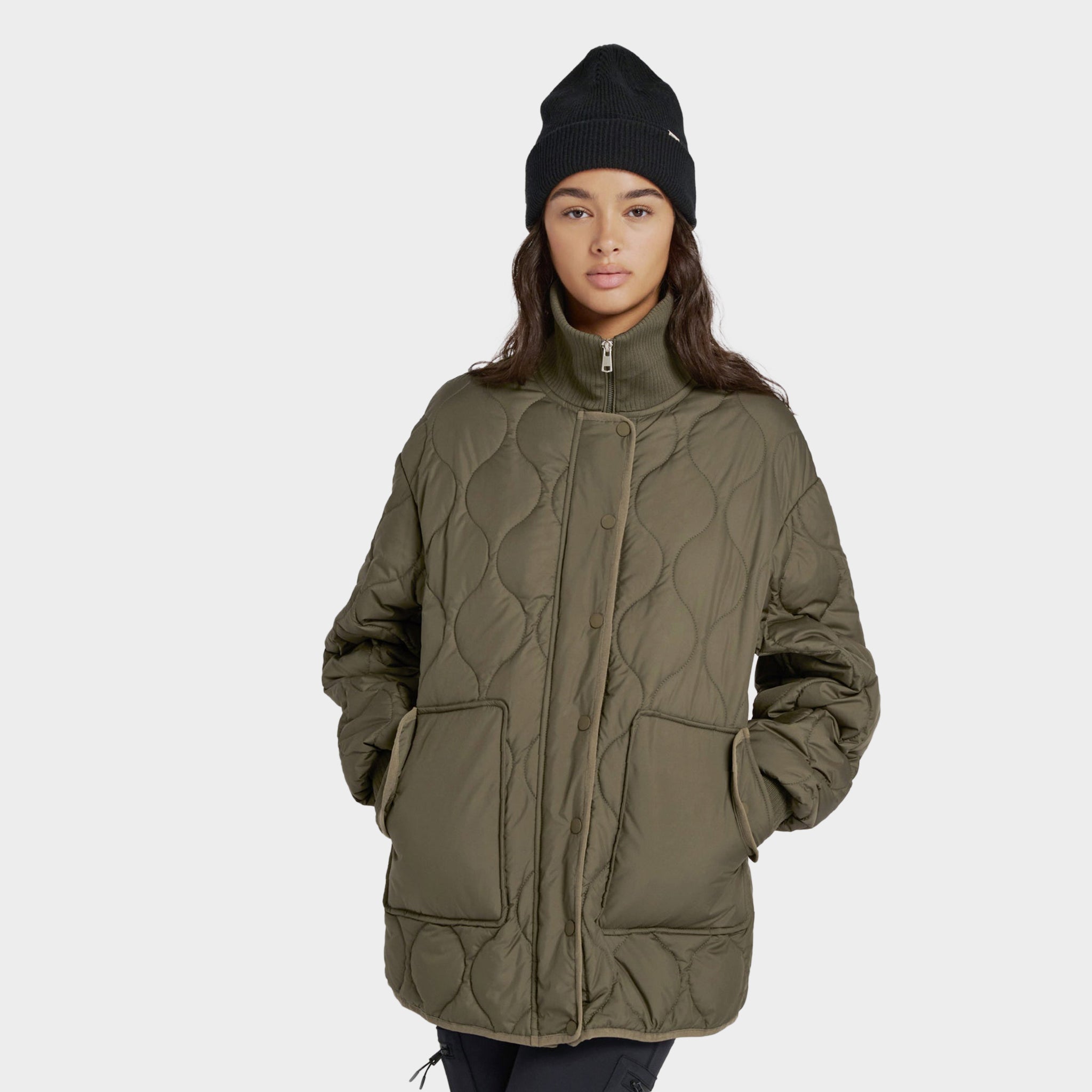 Rib Collar Quilted Coat – Tilley Canada